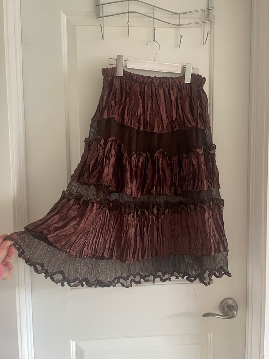 Butik Sarah Dresses & Skirts - Tiered Ruffle Maxi Skirt in Rich Chocolate Brown